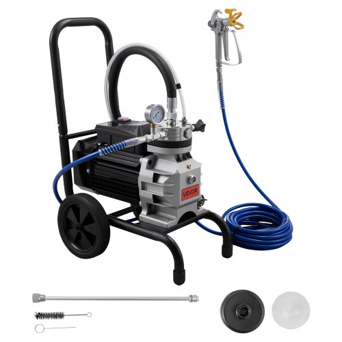 

VEVOR Pulverizador de Pintura sin Aire con Diafragma 1500 W, Pulverizador de Pintura Airless con Carro 0,66 GPM, 2800 psi, con Varilla de Extensión, para Pulverización en Interiores y Exteriores