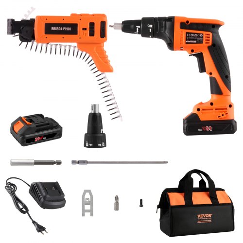 

VEVOR Destornillador Placo 20 V Máximo Kit de Destornillador Inalámbrico para Placas de Yeso 4200 rpm con Baterías Cargador Longitud de Profundidad de Tornillo Ajustable para Placas de Yeso