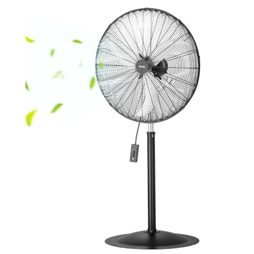 

VEVOR Ventilador de Pedestal 81 cm, Altura Ajustable 136 a 199 cm, Ventilador de Pie 3 Velocidades de Alta Potencia para Sala Estar, Hogar, Oficina, Negro, 810 x 688 x 1990 mm, Acero al Carbono