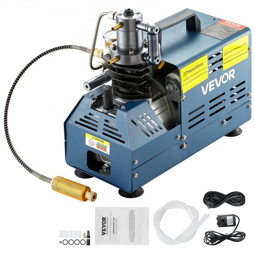 

VEVOR Bomba PCP Eléctrica 300 BAR 30 MPa 4500 PSI Compresor de Aire de Alta Presión 1800W Bomba de Aire de Alta Presión 37x18x40 cm Apagado Automático, Separador de Agua y Aceite para Tanque de Buceo