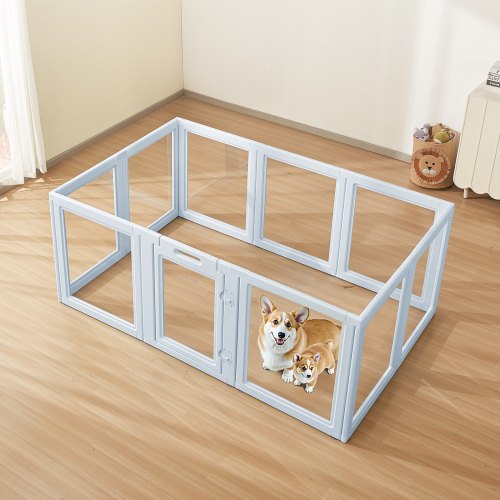 

VEVOR Caja de Parto para Perros, 1930 x 1245 x 765 mm, Caja de Parto para Perro de Plástico Impermeable con Ventanas, Ideal para el Nacimiento de Perros y Gatos en Interiores, Color Azul