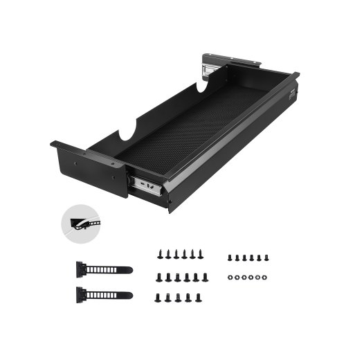 VEVOR Cajones Deslizables Debajo del Escritorio 68 cm Cajón Extraíble Montado Debajo de Mesa Organizador de Almacenamiento Oculto de Escritorio para Oficina, Hogar, Taller, 740 x 235 x 107 mm