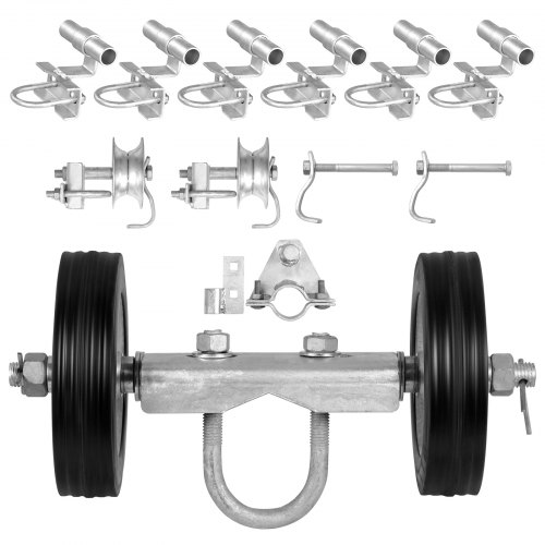 

VEVOR Kit de Herrajes para Puerta Corrediza Soporte de Rueda con 2 Ruedas de 6" Rodillos de Puerta Corrediza para Marcos de Puerta con Rieles de Conexión Rodillo Guía para Puerta Corrediza 600 libras