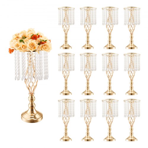 

VEVOR Jarrón de Cristal Alto de 49cm para Decoración de Bodas Fiestas 12 Piezas