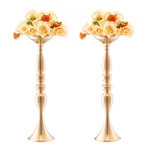 

VEVOR Florero de Boda de Metal Dorado 50 cm Soporte Floral para Mesa 24 Piezas