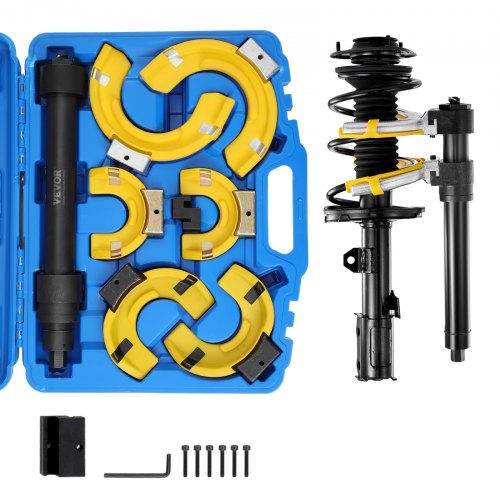 

VEVOR Kit de Compresor de Resorte de Amortiguador 4,5 T Tensor de Resorte de Acero 3 Soportes de Resorte Intercambiables con Estuche para Desmontaje e Instalación de Resortes de Suspensión para Coches