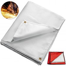VEVOR Manta de Protección de Soldadura, 6 x10 FT Manta de Fibra de Vidrio, 1.8 x 3.05m Manta Ignífuga Resistente Color Blanco