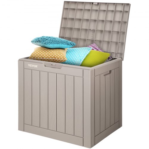 

VEVOR Caja de Jardín 561x434x530 mm Caja de Almacenamiento Exterior 117,3 L PP Candado Impermeable Aleación de Aluminio para Piscina, Juguetes, Herramientas, Cojines, Terraza, Balcón, Interior, Gris