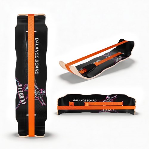 

VEVOR Tabla de Equilibrio Curvada de Madera, Entrenador de Tabla de Equilibrio 107 x 28 x 16,5 cm para Adultos, Compacto y Ligero, para Ejercicios de Core, Gimnasio en Casa, Yoga, Negro y Naranja