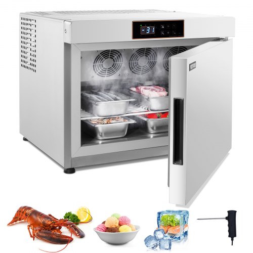 

VEVOR Congelador Rápido Comercial, 32 L, 4 Bandejas, Arcón Congelador Rápido con Modos de Enfriamiento y Congelación, Acero Inoxidable, para Alimentos para Restaurantes, Mariscos, 600 x 590 x 560 mm