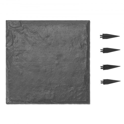 

VEVOR Escalones con Estacas para Suelo 4 Piezas 39,5x39,5 cm Forma Cuadrada Piedras Escalonadas Decorativas Resistentes a la Intemperie para Pasarelas Exteriores, Césped, Patio, Paisajismo, Gris
