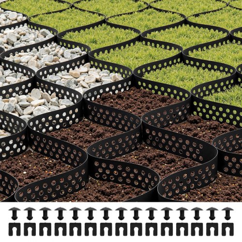 

VEVOR Rejilla de Tierra Profundidad de 5 cm Rejilla para Entrada de Grava 1000 x 300 cm Base Permeable para Césped para Estabilizar Entradas de Vehículos, Jardines, Patios en Terrenos Inclinados
