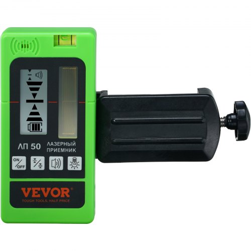 

VEVOR Receptor Láser para Nivel Láser Alcance de 60m Detector Láser Verde Haz Rojo para Láseres de Línea Pulsada Señal de Sonido Ajustable Pantalla LCD Dual Nivel de Burbuja Incorporado con Abrazadera