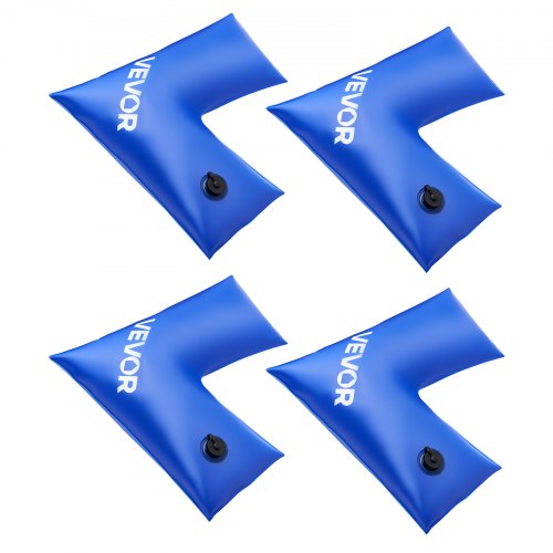 

VEVOR Bolsa de Agua para Esquina de Piscina, 4 Piezas, Bolsa de Tubo para Esquinas de PVC 57 x 56,5 cm, 0,4 mm de Grosor con Tapón de Rosca Antifugas para Cubierta de Piscina Enterrada, Azul