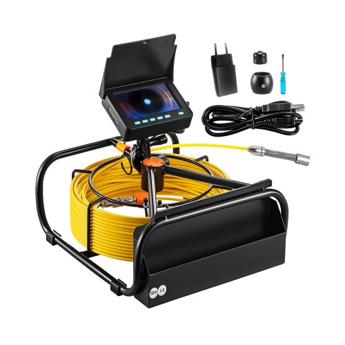 

VEVOR Cámara de Alcantarillado, 50 m, Cámara de Inspección de Drenaje con Luces, 6 LED Ajustables, Tarjeta de 16 GB, Zoom 3X y Batería Recargable de Alta Capacidad de 8500 mAh, 335 x 283 x 130 mm
