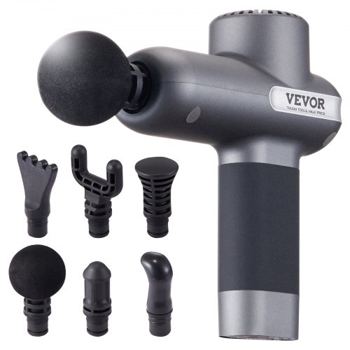 

VEVOR Mini pistola de masaje, pistola de masaje muscular de percusión para atletas, con 5 niveles de velocidad y 6 cabezales de masaje, baterías de 7,4 V 2500 mAh, pistola de masaje pequeña de mano para aliviar el dolor, relajación muscular