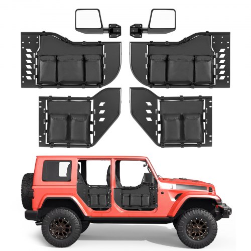 

VEVOR Puerta Tubular para Jeep, 4 Puertas, Compatibles con Gladiator JT 2020-2026 y Jeep Wrangler JL 2018-2026, Puertas de Tubo Traseras y Delanteras de Acero con Pestillos, Bolsa, Espejos Laterales