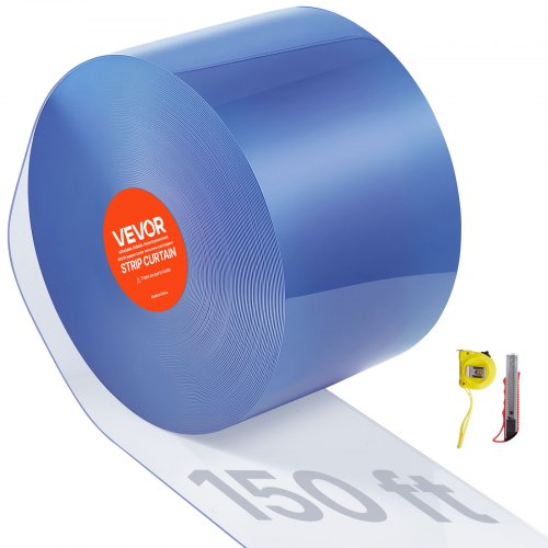

VEVOR Cortina de Puerta​ de PVC Transparente 4572x20 cm Rollo de Tiras de Plástico Espesor de 2 mm Cortina de Tiras para Puertas de Supermercado, Fábrica, Almacén, Centros Comerciales, Garaje
