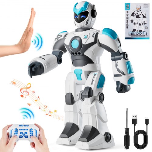

VEVOR RC Robot Toys para niños, 2,4 GHz, detección de gestos, control remoto programable, robot inteligente con control de voz, robot interactivo que canta y baila para niños de 6, 7, 8, 10 y 12 años, regalo de cumpleaños para niñas