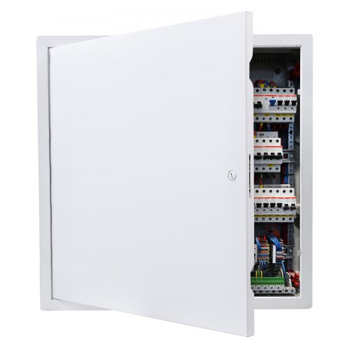 

VEVOR Trampilla de Inspección para Paneles de Yeso, Puerta de Acceso de Acero Galvanizado 467,5 mm, con Pestillo de Destornillador, para Instalación de Fontanería y Electricidad en Techos, Blanco