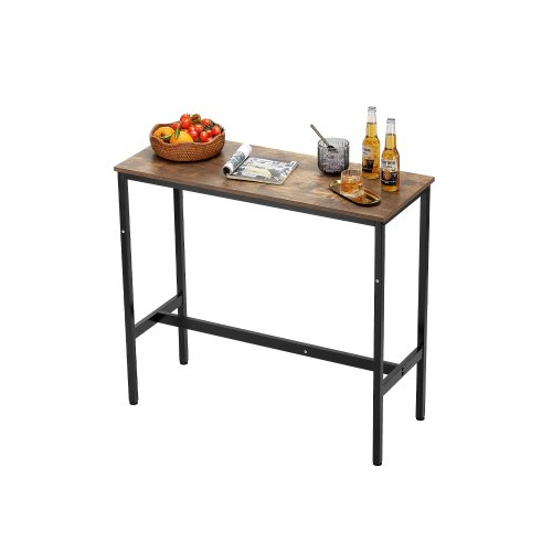 

VEVOR Mesa Alta de Bar con Estructura de Metal Resistente Mesa de Comedor Estrecha y Larga para Cocina Mostrador de Cócteles Fácil de Montar 99 x 40,6 x 90,2 cm para Fiestas en Sala de Estar