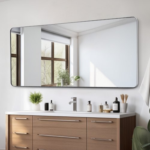 

VEVOR Espejo de Pared Rectangular Espejo de Maquillaje de Baño 1828x813x25 mm