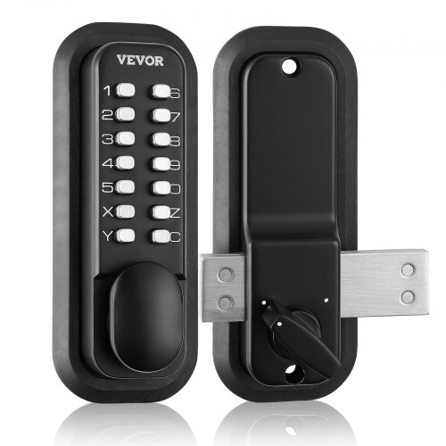 VEVOR Cerradura de Puerta Mecánica sin Llave Teclado de 14 Teclas Cerradura de Código Manija de Puerta de Entrada Exterior de Aleación de Zinc Fácil Instalación para Puertas Espesor de 35-65 mm