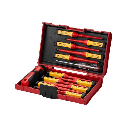 VEVOR Juego de Destornilladores Aislados de 1000 V, 13 PCS Juego de Herramientas Eléctricos Profesionales con Puntas Magnéticas, Phillips Ranuradas Pozi Torx Destornilladores para Electricistas