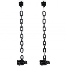 VEVOR Cadenas de Elevación Sólidas para Cuerpo 16 kg Cadenas Levantamiento Pesas Negro 1.6m Ajustable Enlace Cadena Hueco Olímpicos Cadenas de Entrenamiento para los Entrenamientos Múltiples