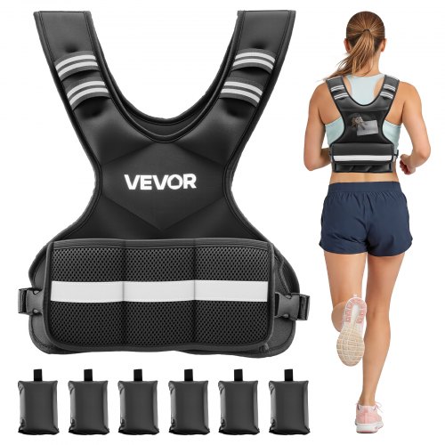 

VEVOR Chaleco Lastrado Ajustable de 4,66 kg, Chaleco Ponderado con Forma de X, con 8 Paquetes de Pesas Extraíbles de 0,45 kg, para Entrenamiento de Fuerza, Correr, Fitness, Desarrollo Muscular