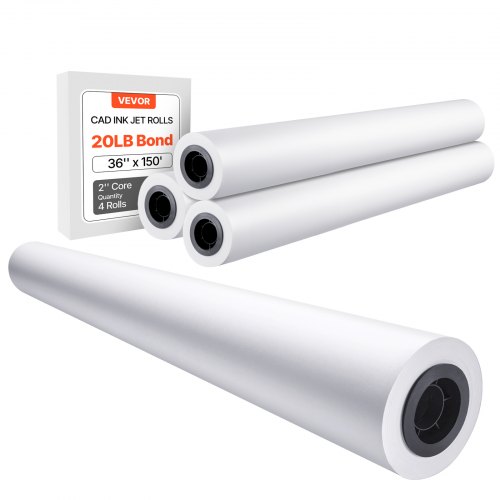 

VEVOR Papel de Formato 80 g/㎡ Ancho de 914,4 mm Longitud de 45,7 m 4 Rollos