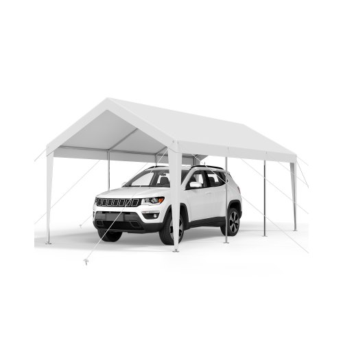 

VEVOR Toldo Exterior para Coche 3,05 x 6,09 x 2,87 m Cochera Portátil Galvanizado Resistente, Resistente a los Rayos UV y al Agua Cobertizo de Almacenamiento para Coche, Barco, Motocicleta, Blanco