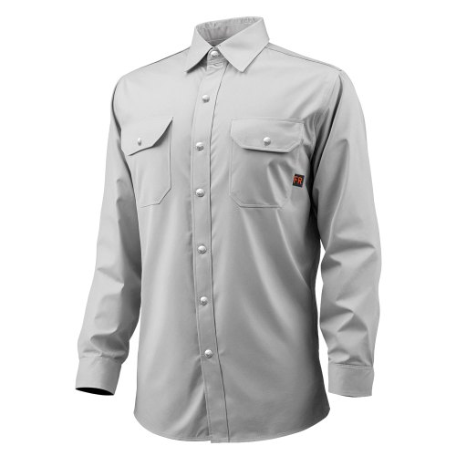 

VEVOR Chaqueta Soldadura Resistente al Fuego, Talla M, Algodón, Resistente al Calor Lavable a Máquina con Cuello, Puños y Bolsillos Ajustables, ATPV 9,2 cal/cm², 825,5 x 1193,8 x 622,3 mm, Gris