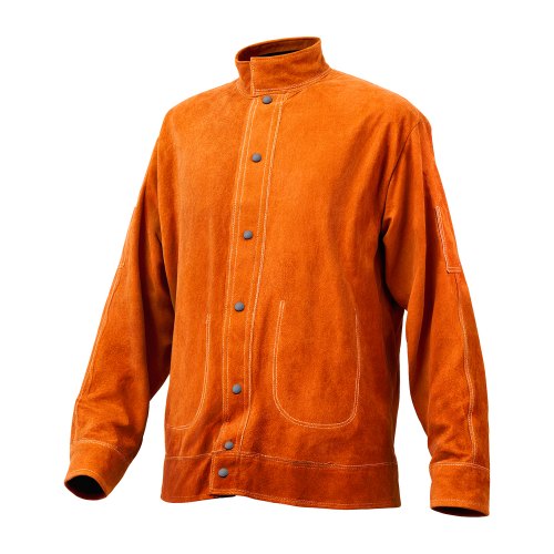 

VEVOR Chaqueta de Soldador Resistente al Fuego Piel de Vaca M Marrón Amarillo