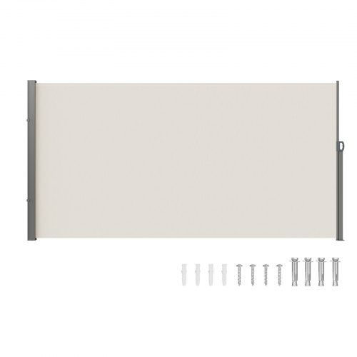 

VEVOR Toldo Lateral Retráctil Pantalla de Privacidad al Aire Libre 180x350 cm Toldo Lateral contra Viento Impermeable de Poliéster Divisor de Habitación UV 30+ para Patio, Jardín, Balcón, Beige