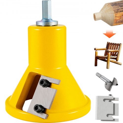 

VEVOR Cortador de espiga diámetro de 38 mm cortador de muebles de troncos de aluminio y acero de primera calidad, con cuchillas rectas dobles y tornillos de botón, kit maestro para el hogar