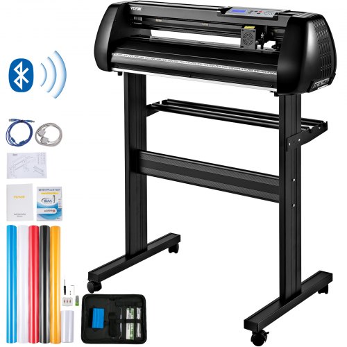 

VEVOR Máquina cortadora de vinilo, máquina trazadora de corte Bluetooth sin conexión de 28 pulgadas, eje de rodillo de acero de 400 pulgadas/32.8 ft, fuerza de velocidad ajustable, herramienta de soft