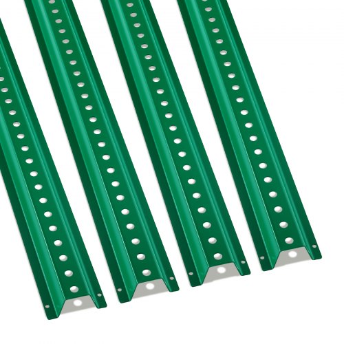 VEVOR Poste de señal de canal en U de 8 pies, paquete de 4 postes de cerca fijos de acero resistente de color verde, señal de canal en U de cerca de acero para jardín, patio, granja o intersección de tráfico