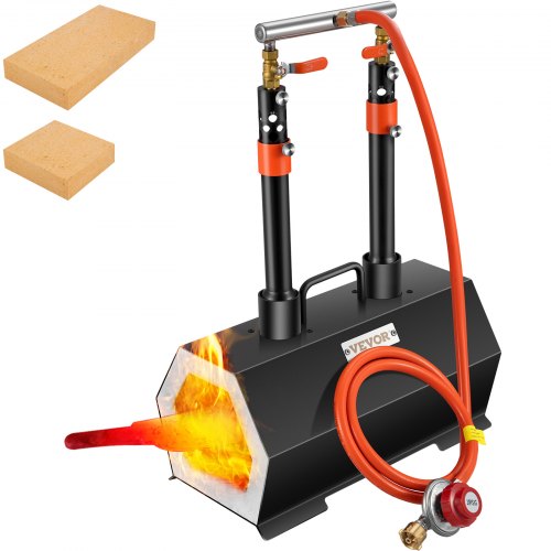 

VEVOR Forja de Propano de Gas 400 x 215 x 190 mm Forja de Cuchillos de Propano Horno de Forja Hexágono con 2 Quemadores, Alta Compatibilidad, Impresionante Aislamiento y Protección para Herreros