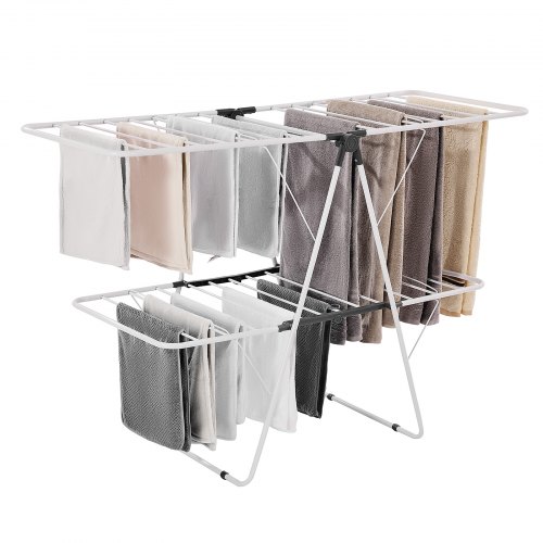 

VEVOR Tendedero Plegable 31 Varillas de Secado con Pinzas para Calcetines Blanco