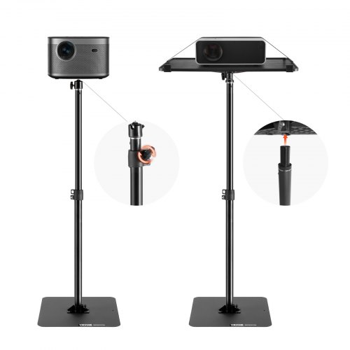

VEVOR Soporte para Proyector Soporte de Suelo para Proyector con Altura Ajustable de 770-1610 mm Soporte para Proyector con Bandeja para Películas al Aire Libre, Hogar, Oficina, Escenario, Negro