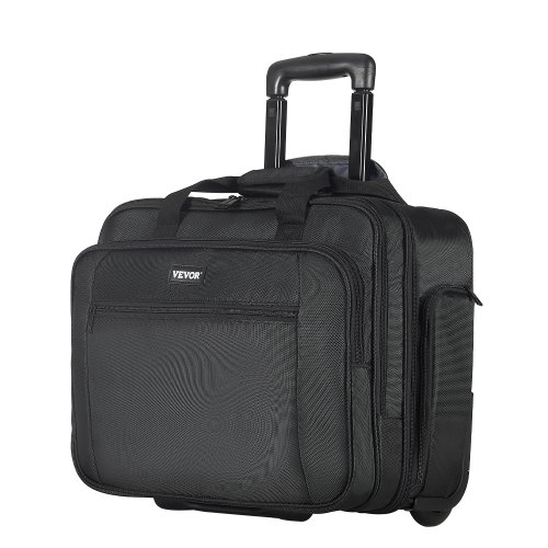 

VEVOR Bolso con Ruedas y Asa para Ordenador Portátil de 17,3 Pulgadas / 43,9 cm, Negro