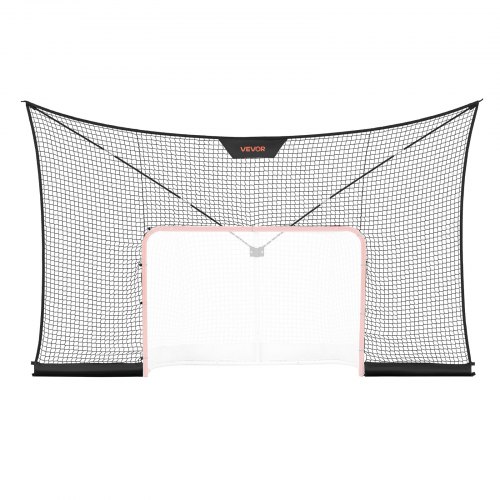 VEVOR Red de Hockey con Cobertura Extendida 366 x 213,4 cm (SOLO LA RED), Duradera, Equipo de Entrenamiento Ligero y Portátil, Varillas de Soporte de Fibra de Vidrio, Para Jóvenes, Adultos, Jardín