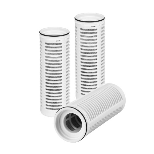 

VEVOR Repuestos de Filtros de Agua para Jarras sin BPA, Duran 3 Meses u 800 L, Reducen el Cloro y Óxido, los Olores, Ahorra 1600 Botellas, para Jarra con Filtro de Agua 6287, 40 x 115 mm, 3 uds