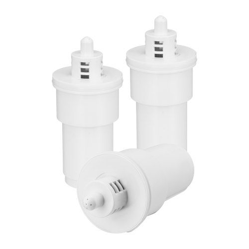 

VEVOR Repuestos de Filtro de Agua de 5 Etapas para Jarras y Dispensadores, sin BPA, Dura 3 Meses o 150 L, Reduce la Cal, el Plomo y Cloro, para Jarra con Filtro de Agua 6216, 66 x 146 mm, 3 uds