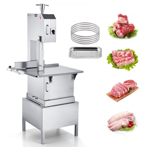 VEVOR Sierra Eléctrica Comercial para Huesos de Carnicero 2200 W Máquina Cortadora de Huesos 1500 kg/h Cortadora Eléctrica para Carne Congelada Mesa de Trabajo 620x520 mm para Supermercado Restaurante