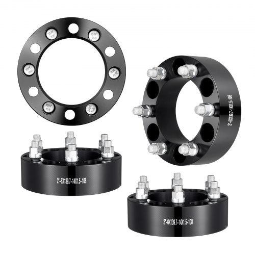 

Espaciadores de rueda VEVOR, adaptadores de rueda de 2" 6" x 5,5", espaciador forjado de 6 espárragos, espaciadores de pernos centrados en el eje de 108 mm M14 x 1,5, aptos para Chevrolet, GMC y Cadillac 1988-2023, 4 piezas negras