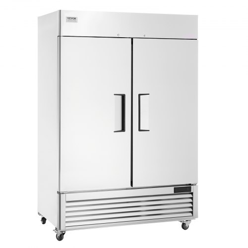 

VEVOR Congelador Comercial de 1100 L, Congelador Vertical con Alcance de 2 Puertas, Congelador de Acero Inoxidable con Descongelación Automática con 6 Estantes Ajustables, -25 a -15 °C y 4 Ruedas