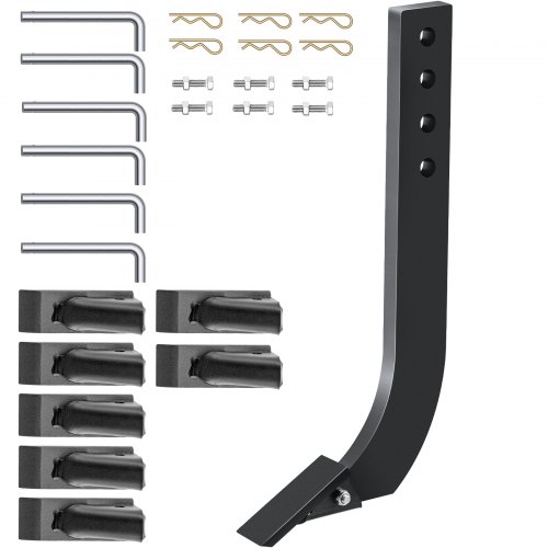 

VEVOR 6 PCS Vástago de Hoja de Caja, Vástago Escarificador de 464 mm, Vástago Raspador de Caja de 4 Agujeros, Vástago Desgarrador con Dientes y Pasadores Cónicos Extraíbles, Conjunto de Vástagos