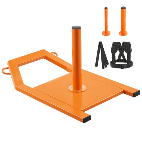 

VEVOR Trineo de Entrenamiento Velocidad Fuerza Acero Naranja 500 x 330 x 300 mm